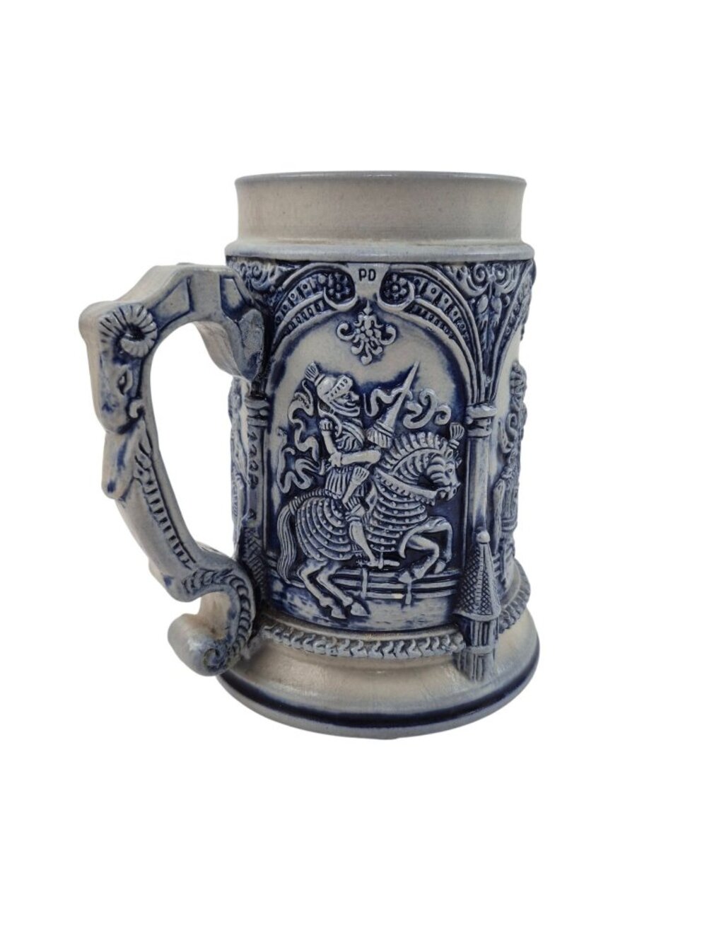 Thewalt Beer Stain Limited Edition Germany Blue Gray Salt Glazed Raised Relief